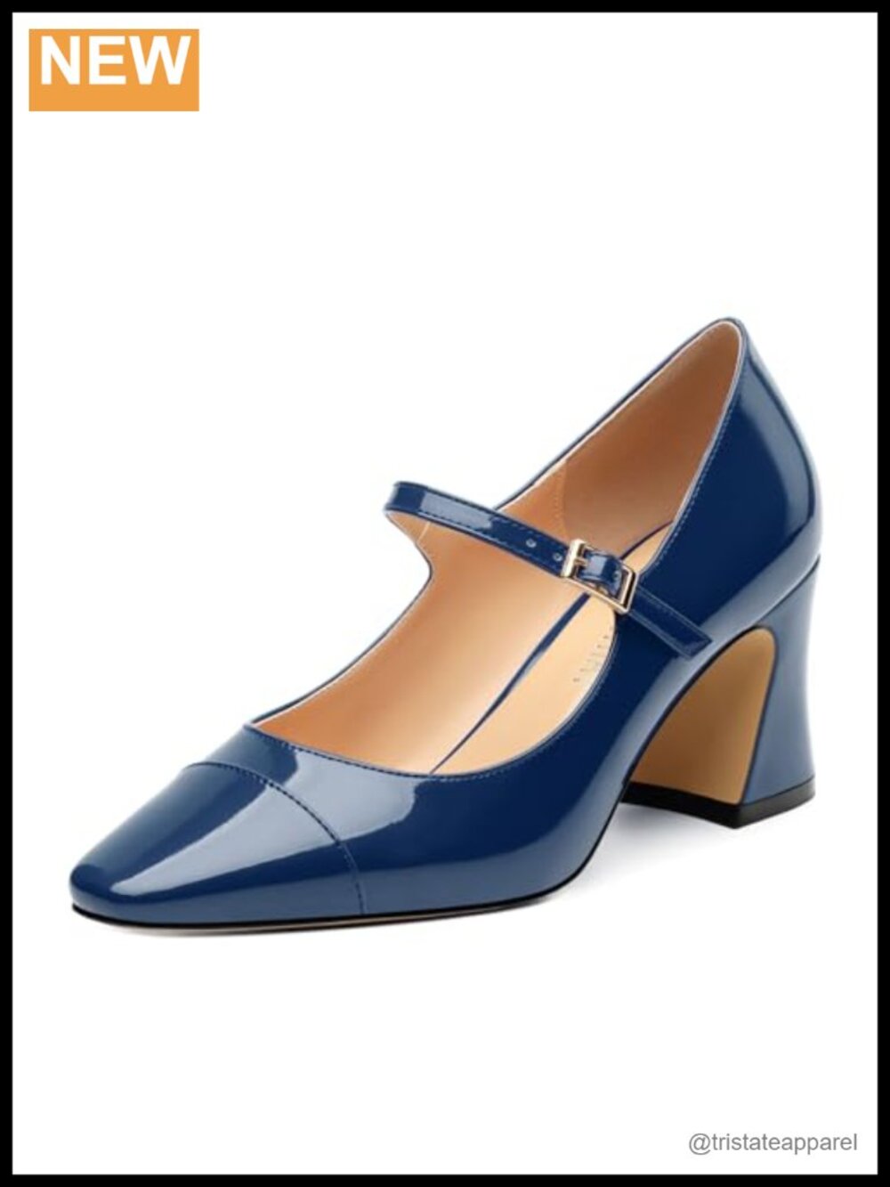 Womens Mary Jane Heels Square Toe Chunky Block Pumps